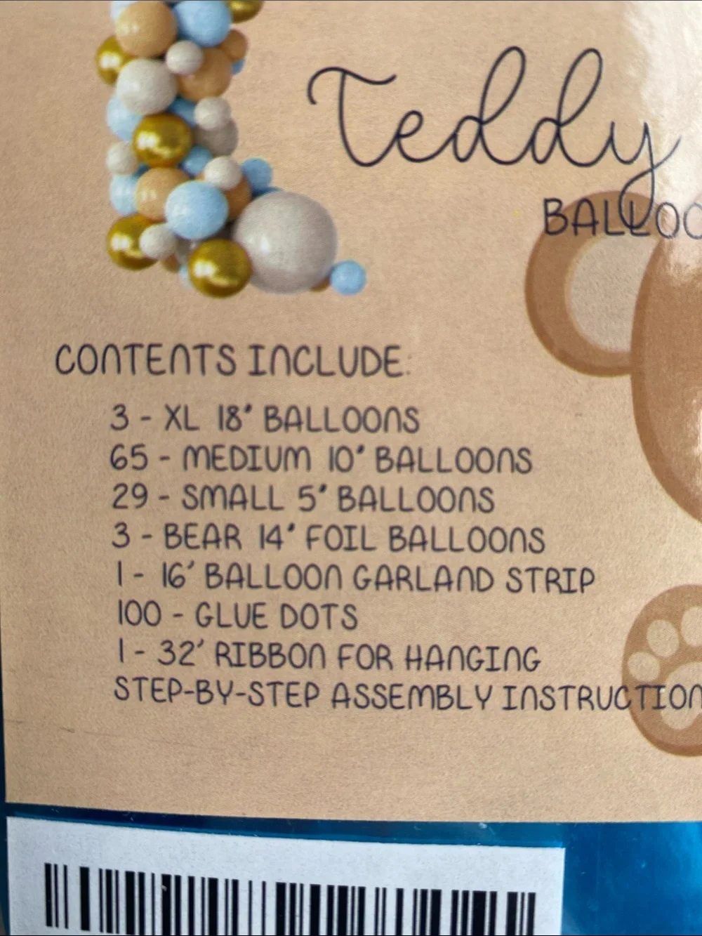 🔥Bundle 4 for $35🔥 Teddy Bear Balloon Garland - blue bear set